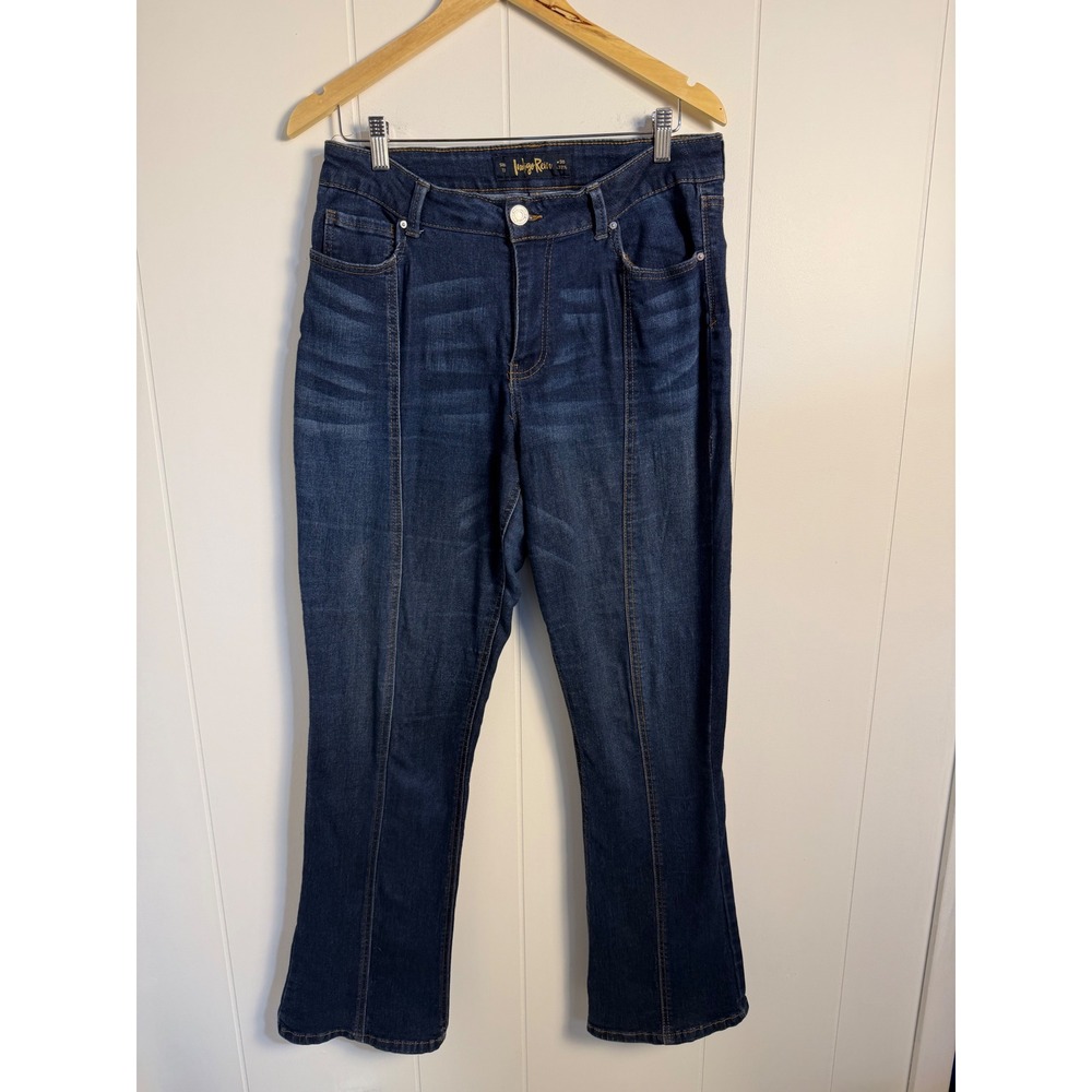 Indigo Rein Bootcut Jeans Size 13 Dark Wash Front Seam Detail W30 L32.5